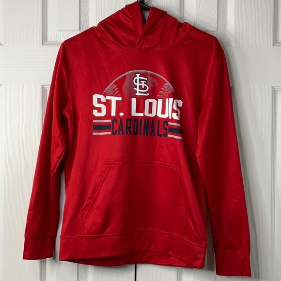 MLB St. Louis Cardinals Boys' Poly Hooded Sweatshirt Various Sizes - Picture 2 of 8